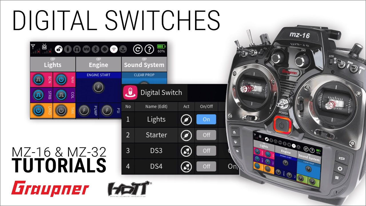 Digital Switches - How to create and use digital switches on your mz-16 and mz-32 HoTT radio