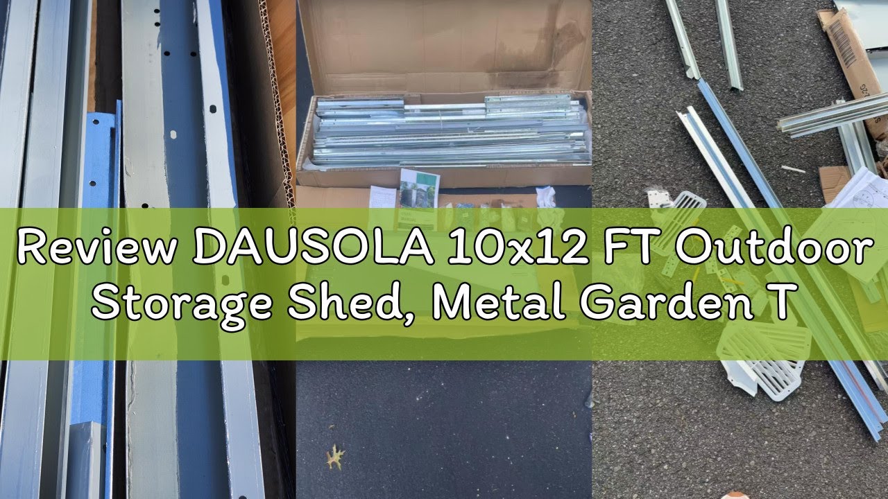 Review DAUSOLA 10x12 FT Outdoor Storage Shed, Metal Garden Tool Shed with Updated Frame Structure an