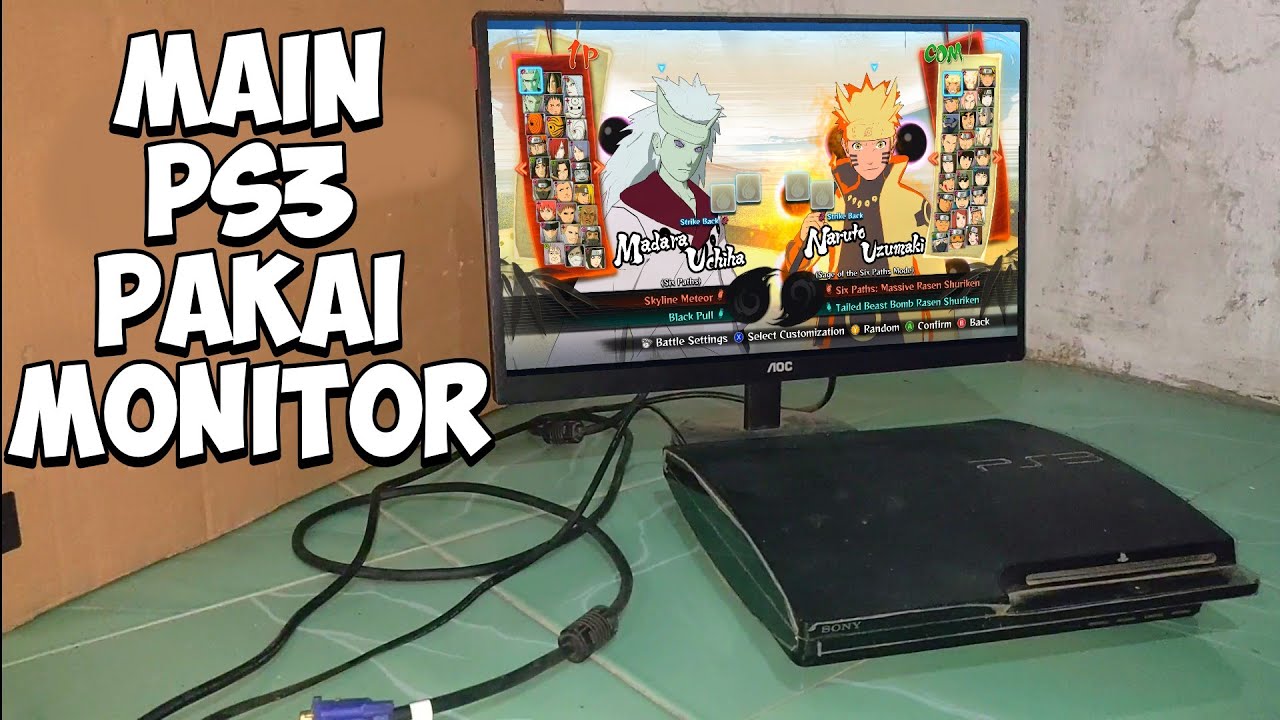 HOW TO PLAY PS3 USE MONITOR KOMPUTER