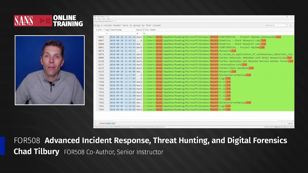 FOR508: Advanced Incident Response, Threat Hunting, and Digital Forensics