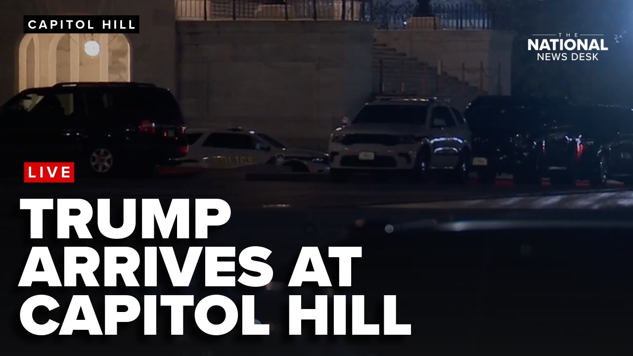 President Donald Trump arrives at the US Capitol ahead of delivering the State of the Union address