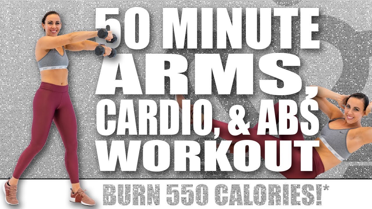 50 MINUTE ARMS, CARDIO, AND ABS WORKOUT!🔥BURN 550 CALORIES!*🔥with Sydney Cummings