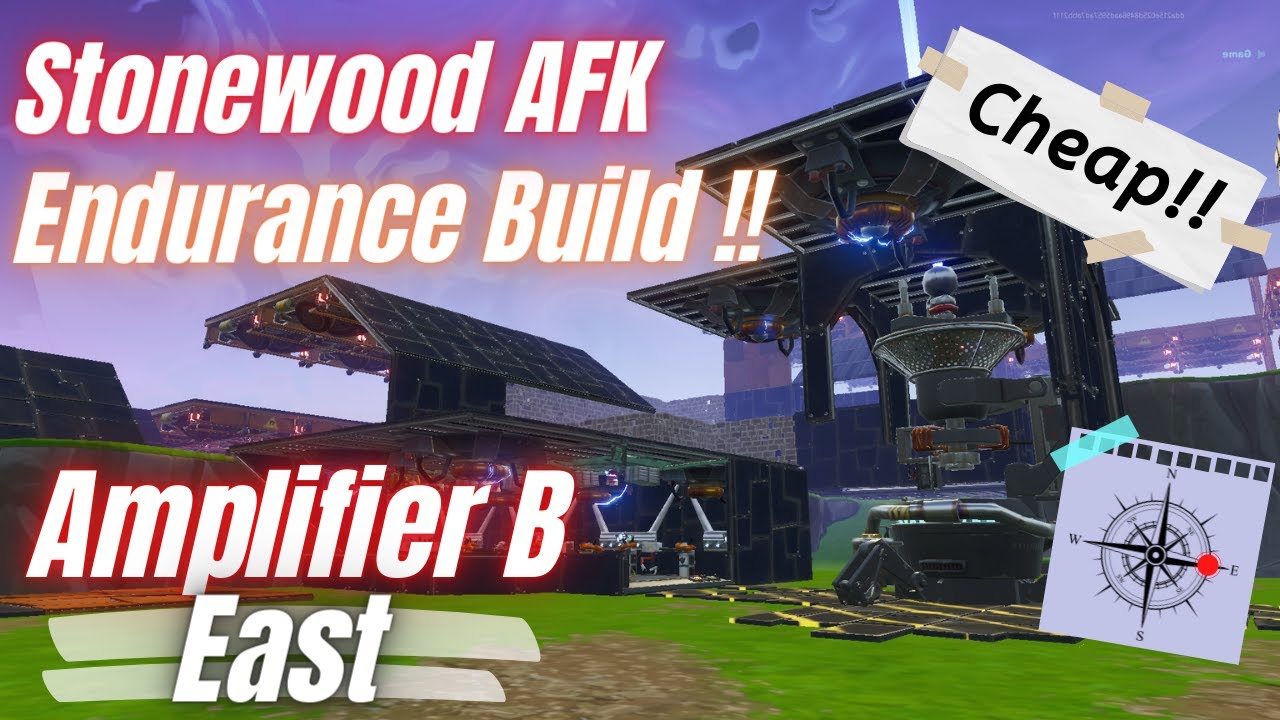 Fortnite STW Stonewood endurance build AFK - Amplifier B East - CHEAP BUILD!!!