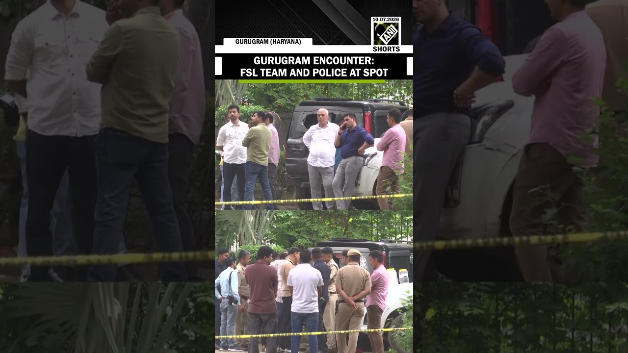 FSL team and Gurugram police at spot in Gurugram where four gangsters were killed