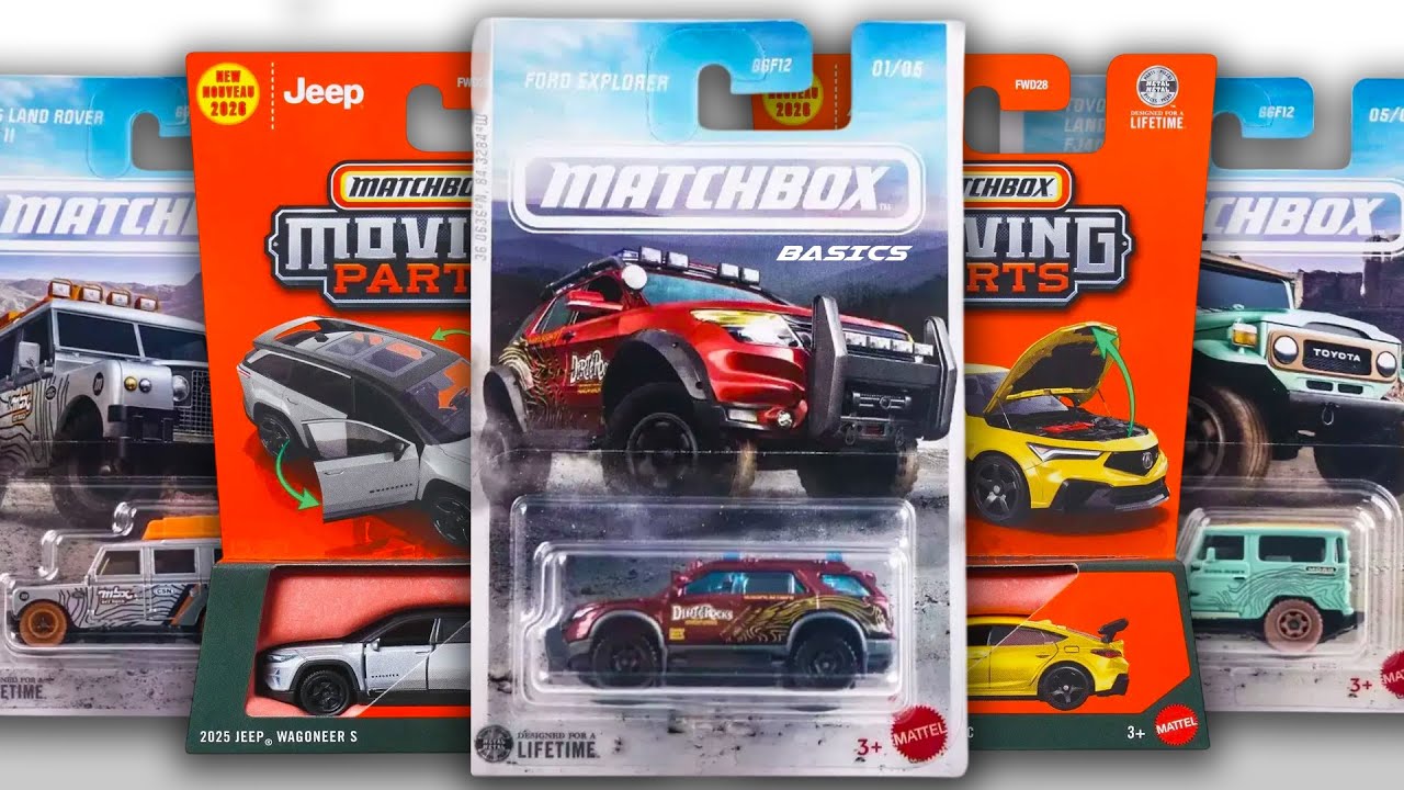 Витрина - набор Matchbox Rally, новые подвижные детали, наборы HW из 5 фигурок: хот-род, Lamborgh...