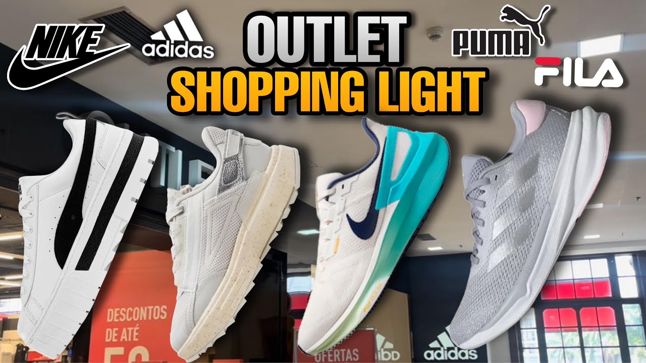 OUTLET SHOPPING LIGHT- NIKE, ADIDAS, FILA & PUMA COM AT&Eacute; 50% DE DESCONTO!!!!!