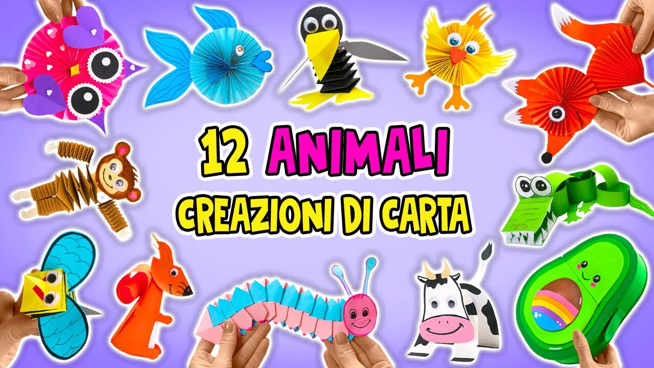 Safari di Carta Fai da te 🦁 Crea 12 Fantastici Animali || LAVORI FACILI CON LA CARTA!
