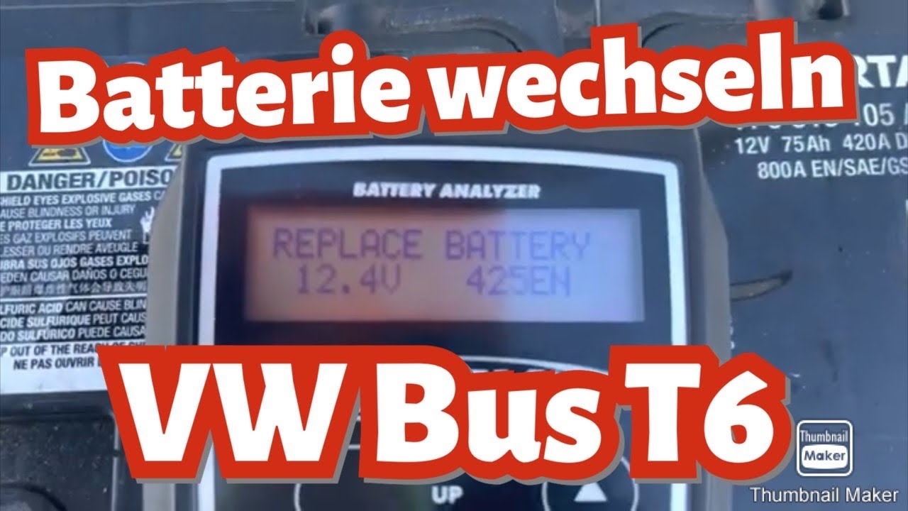VW BUS T5 T6 Starterbatterie wechseln Bully Batterie ersetzen Bus T5