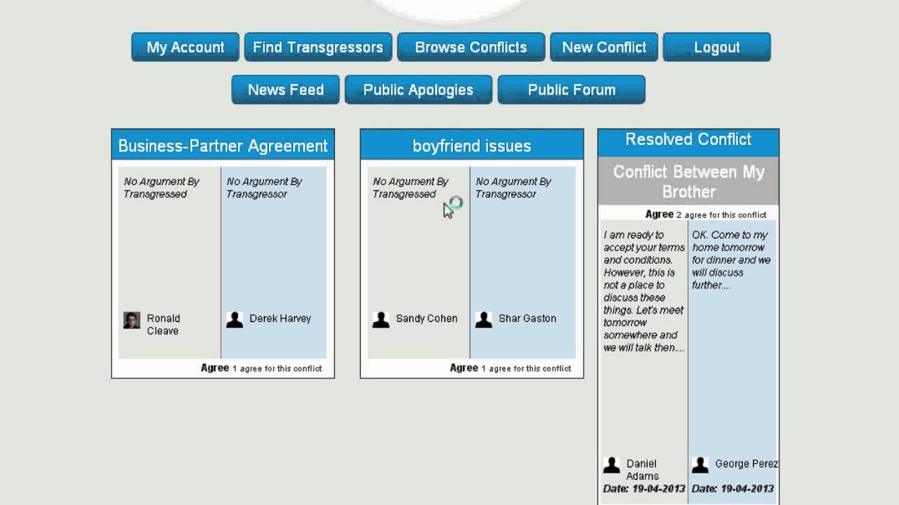 Past-transgressions.com: Online conflicts, Public apologies And Forum