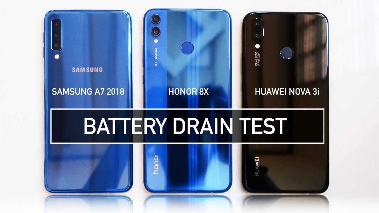 Samsung A7 2018 / Honor 8X / Nova 3i BATTERY DRAIN Test | Zeibiz