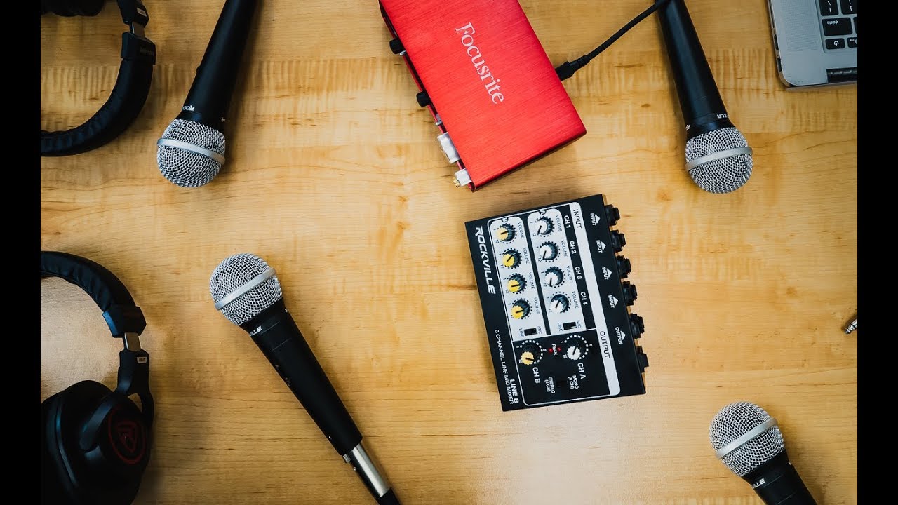 (DEMO) The Rockville Line8 Battery Powered 8 channel Line/Mic Mixer w Stereo & Mono modes