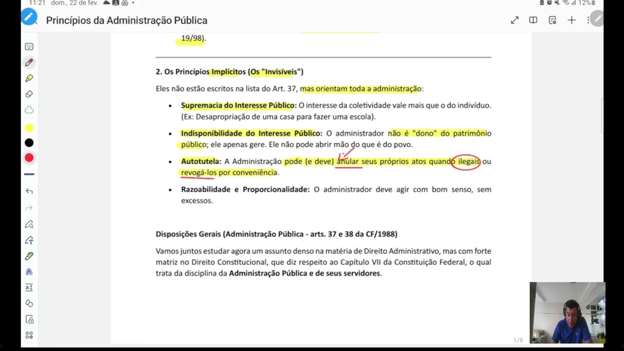 Resumo dos Princípios da Administração Pública