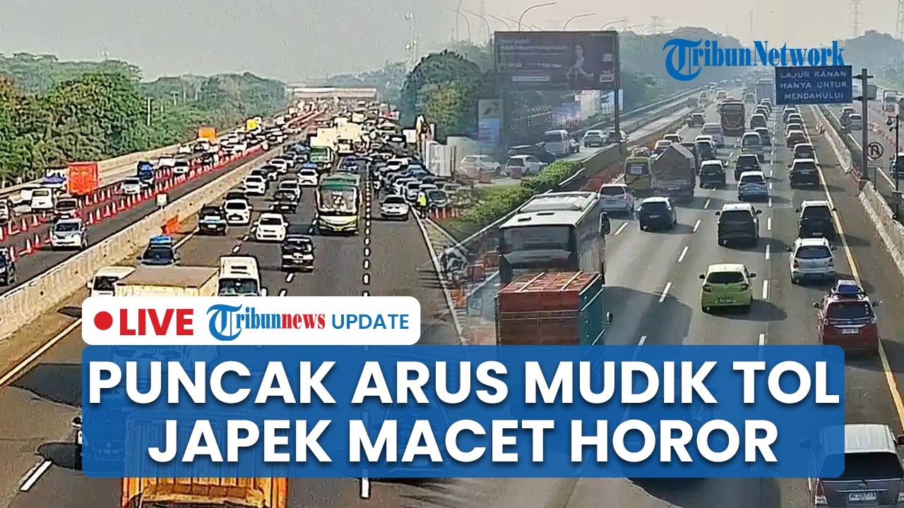 🔴LIVE: Penampakan Macet Horor di Ruas Tol Jakarta-Cikampek saat Puncak Arus Mudik di Karawang