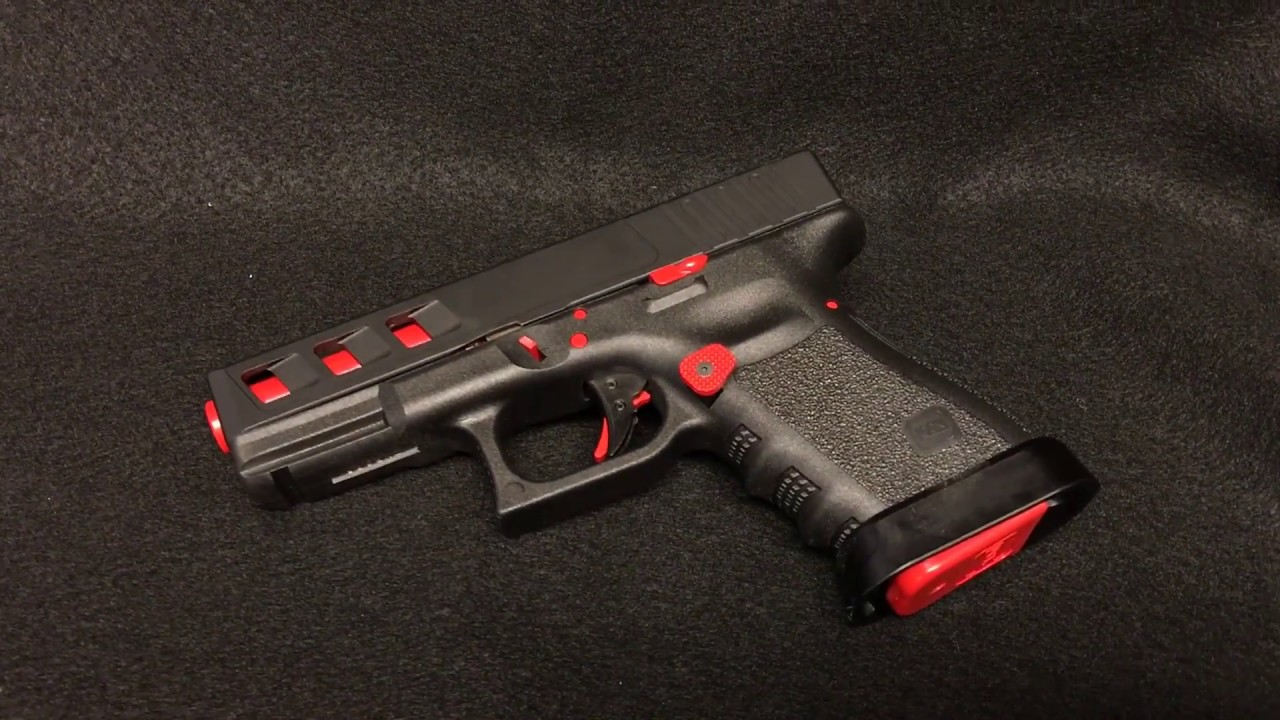 Custom Glock 19 Red Cerakote with ZEV and Glock Store parts.