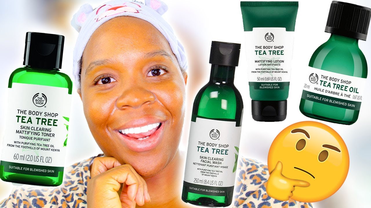 The Body Shop TEA TREE Skincare ROUTINE! THE BODY SHOP TEA TREE Collection Review!