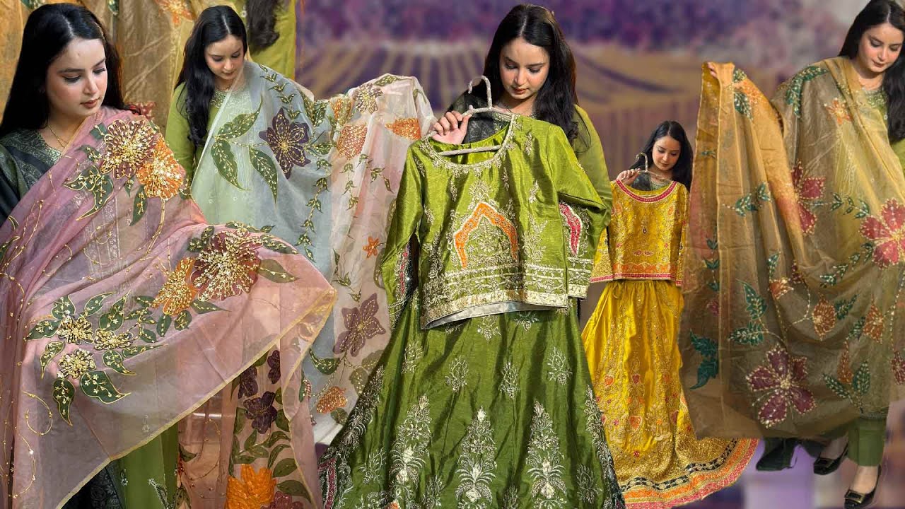 Hand Printed Designer Dupatta 7500 | Crinkle Chiffon Banarsi & Raw Silk 1000 | Zainab Salman Find