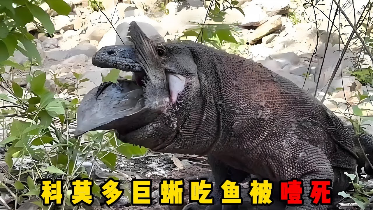 倒霉的科莫多巨蜥，进食翻车鱼时被噎死，科莫多巨蜥与两只狗子对决，结局你绝对想不到#documentary #纪录片 #动物