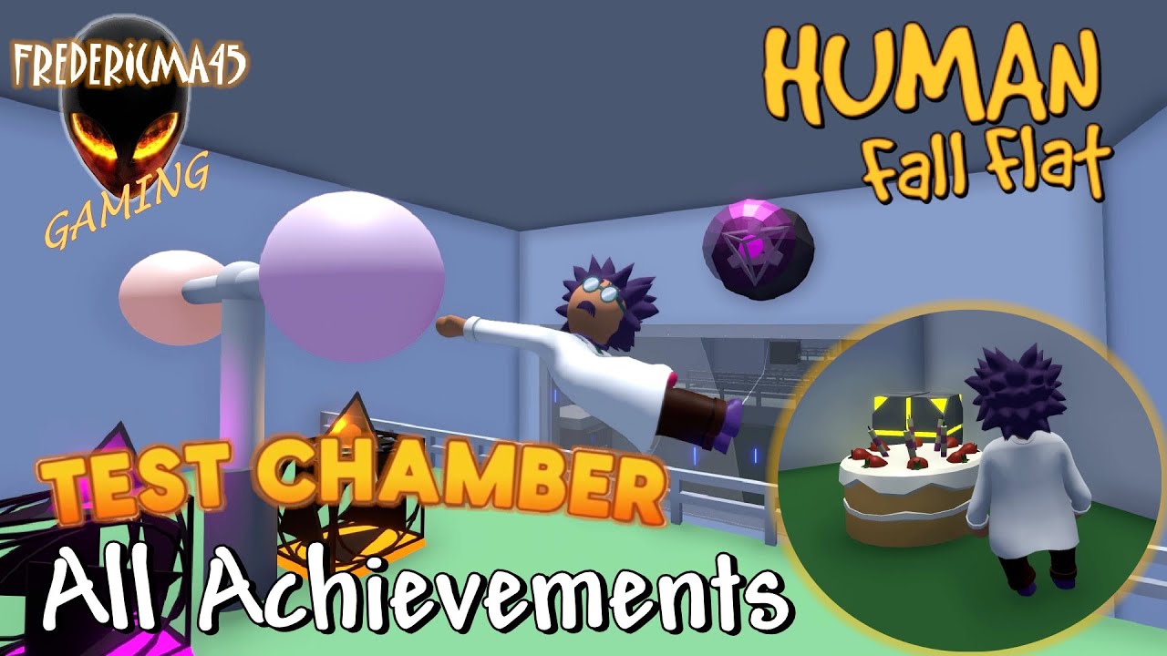 Human Fall Flat TEST CHAMBER Level - Full Walkthrough + ALL 4 ACHIEVEMENTS