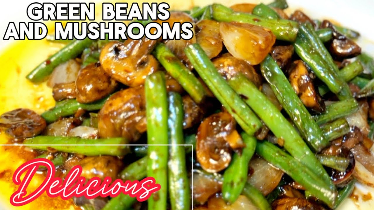 Stir Fry Green Beans and Mushrooms Recipe #stirfryrecipe #greenbeansrecipe