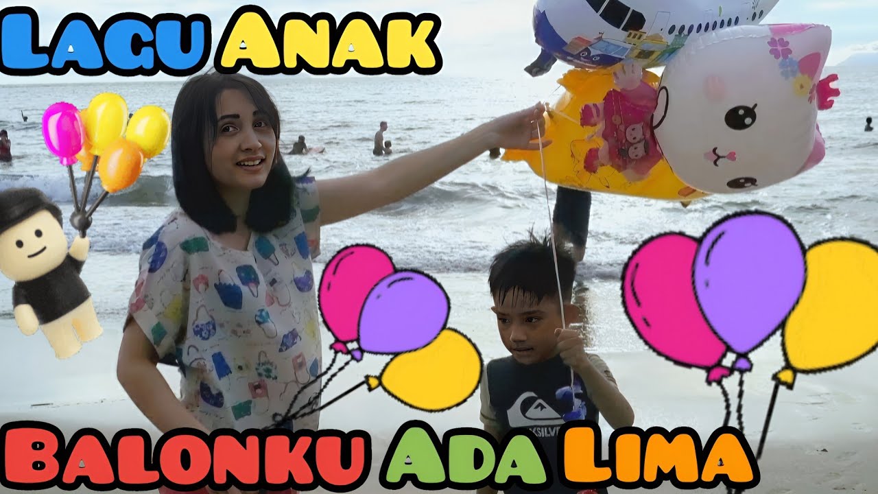 Balonku Ada Lima Lagu Anak Populer - Balon Balon Karakter Lucu Terbang - Lirik Lagu Balonku Ada 5