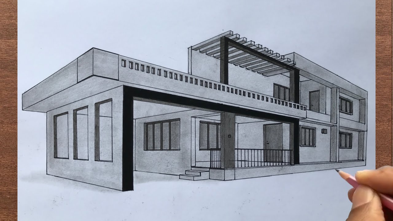 How to Draw a House in 2 Point Perspective