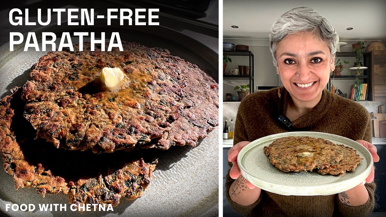Super healthy and ready in minutes - GLUTEN-FREE PARATHA - flatbread with spinach!