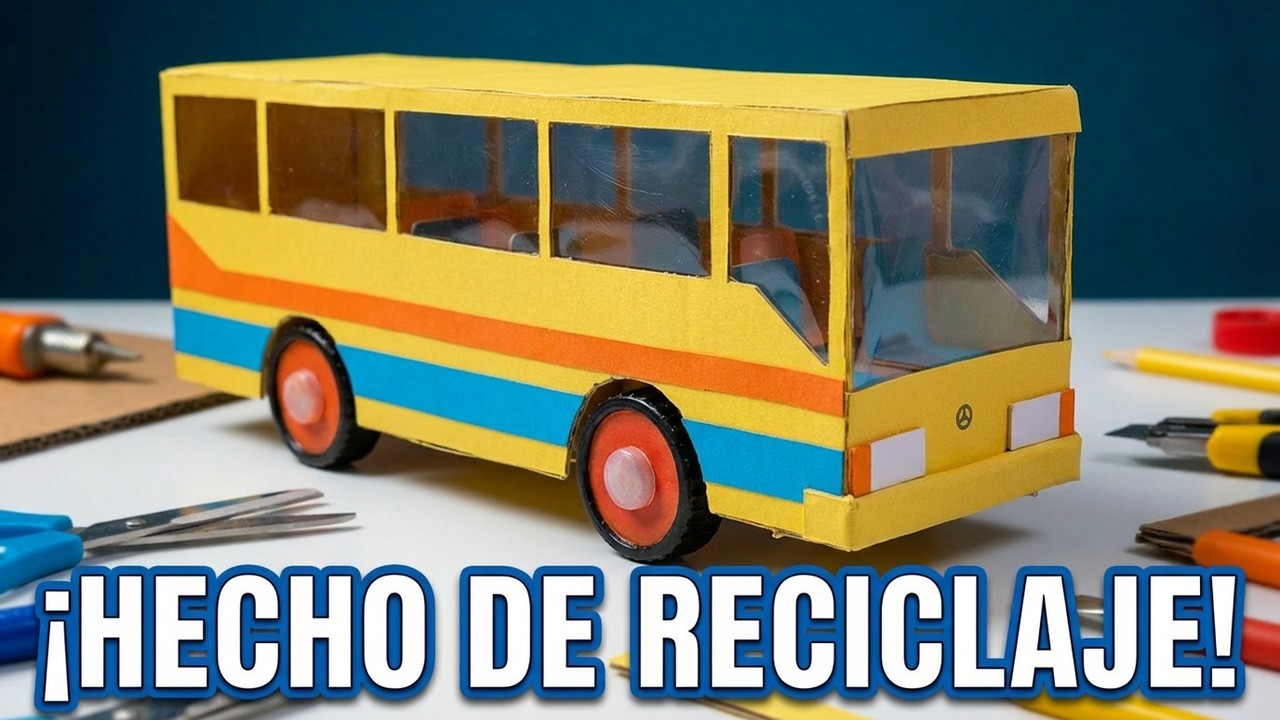 Como hacer un autobús con materiales de reciclaje
