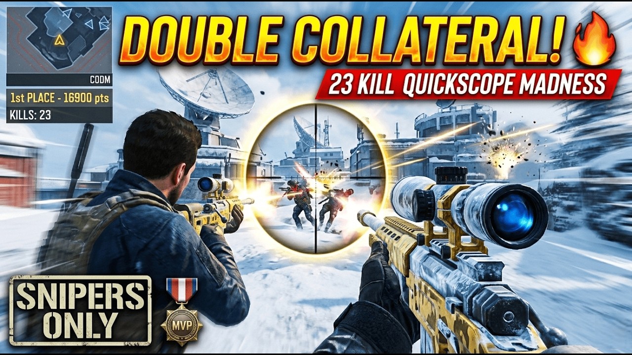 COD Mobile Snipers Only 🔥 Summit MVP 23 Kills | Double Collateral Shot!