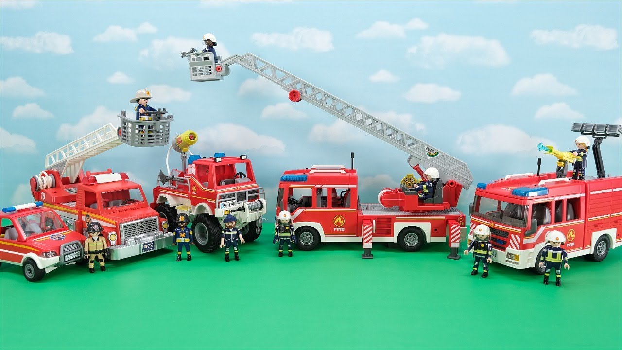 Huge Playmobil Fire Rescue Collection! City Action Fire Truck, Engine and Car Toys Plus Extra Figure
