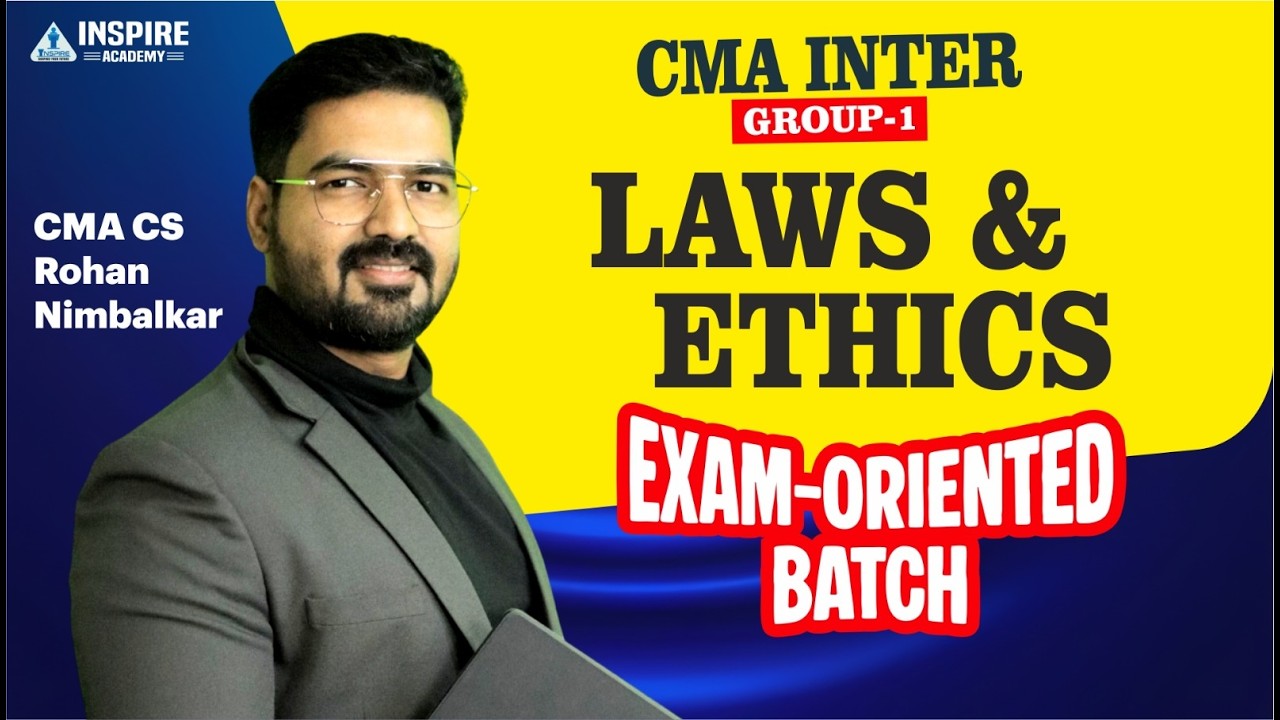 CMA Inter Law Lec 2 | Exam Oriented Batch | For June 2026 Attempt | CMA CS Rohan Nimbalkar