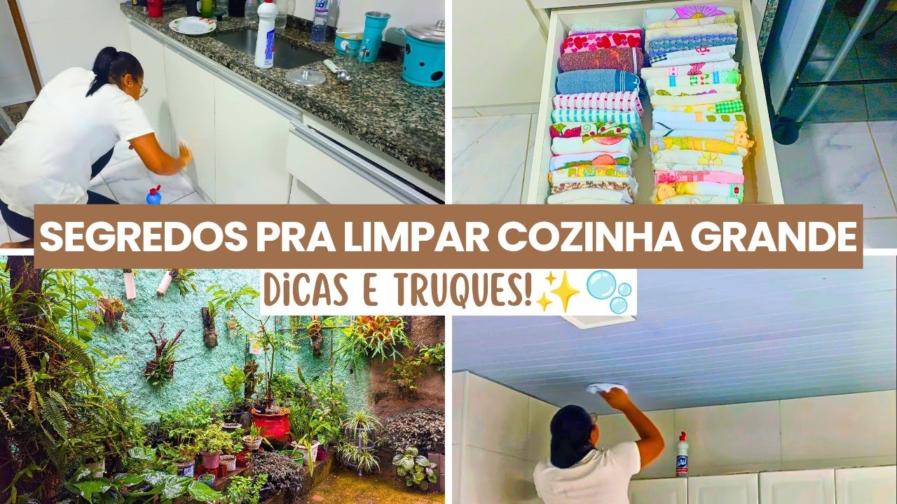 COMO FAXINAR COZINHA GRANDE SEM CANSAR! FICOU UM BRILHO SÓ✨🫧🧹