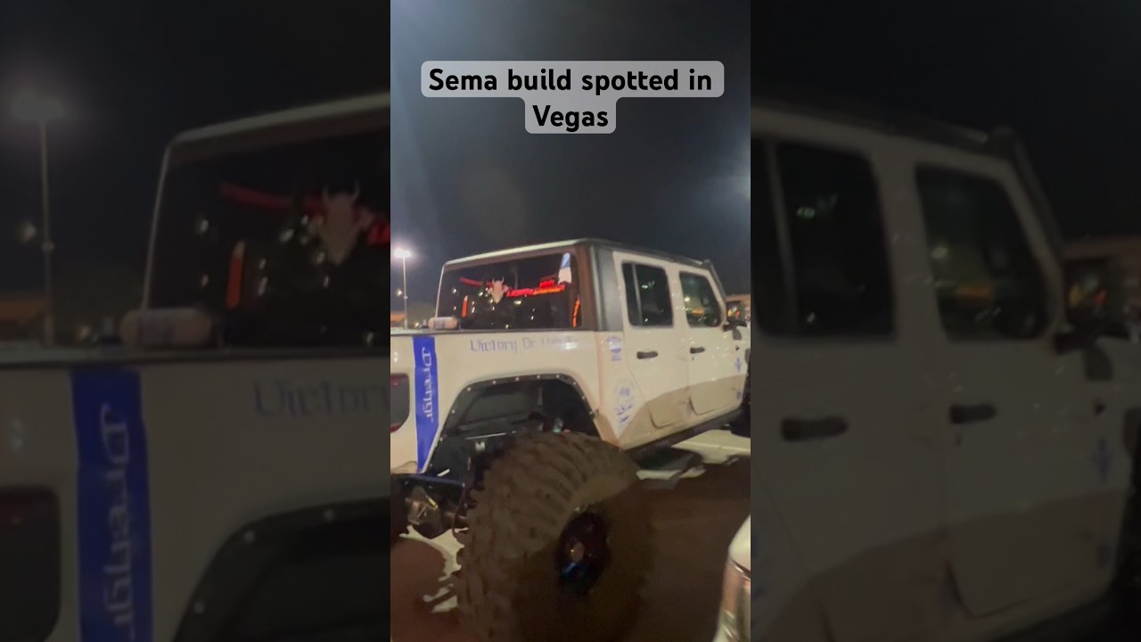 SEMA BUILD JEEP GLADIATOR WITH BIG TIRES SPOTTED IN VEGAS 🔥 #truck #car #automobile #jeep