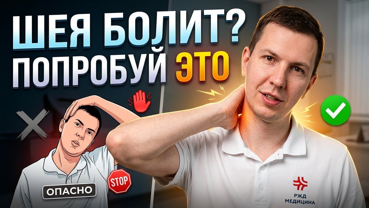 Если у тебя болит шея - не делайте упражнения, пока не попробуешь вот это