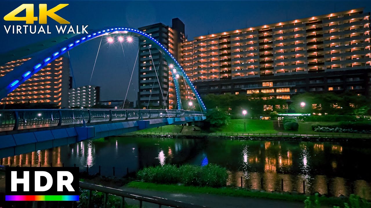 Tokyo Edogawa City Rainy Night Walk - Summer 2023【4K HDR】