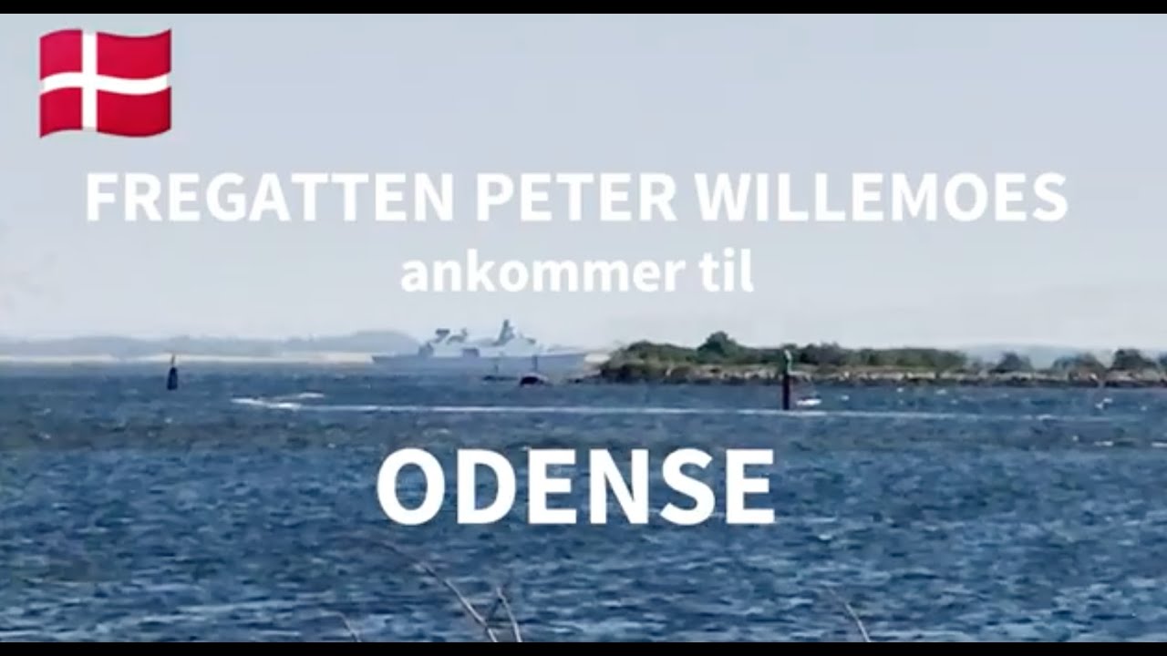 Fregatten Peter Willemoes ankommer til Odense