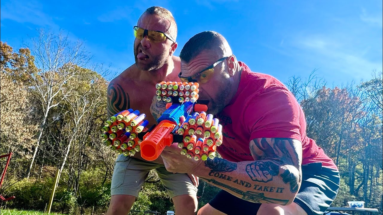 Тест на боль от пистолета-кнопки Nerf!!! (TheBellLife Bangs)￼￼