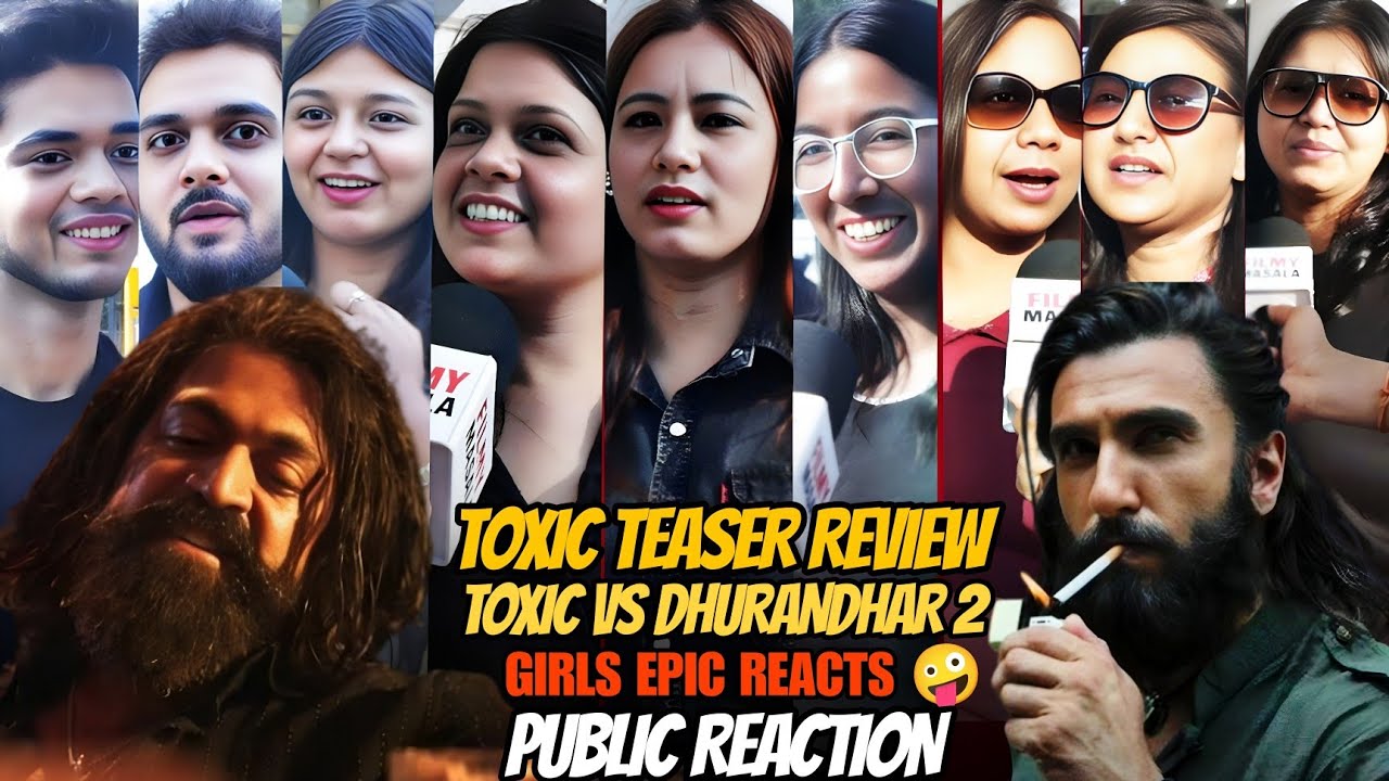 Toxic teaser review | dhurandar 2 vs toxic | girls epic reacts🤪 toxic vs dhurandar 2 public reaction