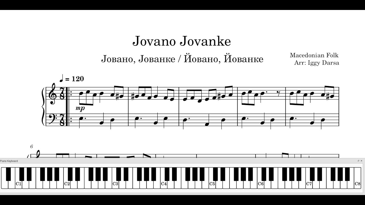 Jovano Jovanke - Free Sheet Music