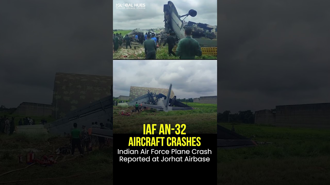IAF AN-32 Aircraft Crashes During Landing at Jorhat Airbase #iafplane #an32 #indianairforce #crash