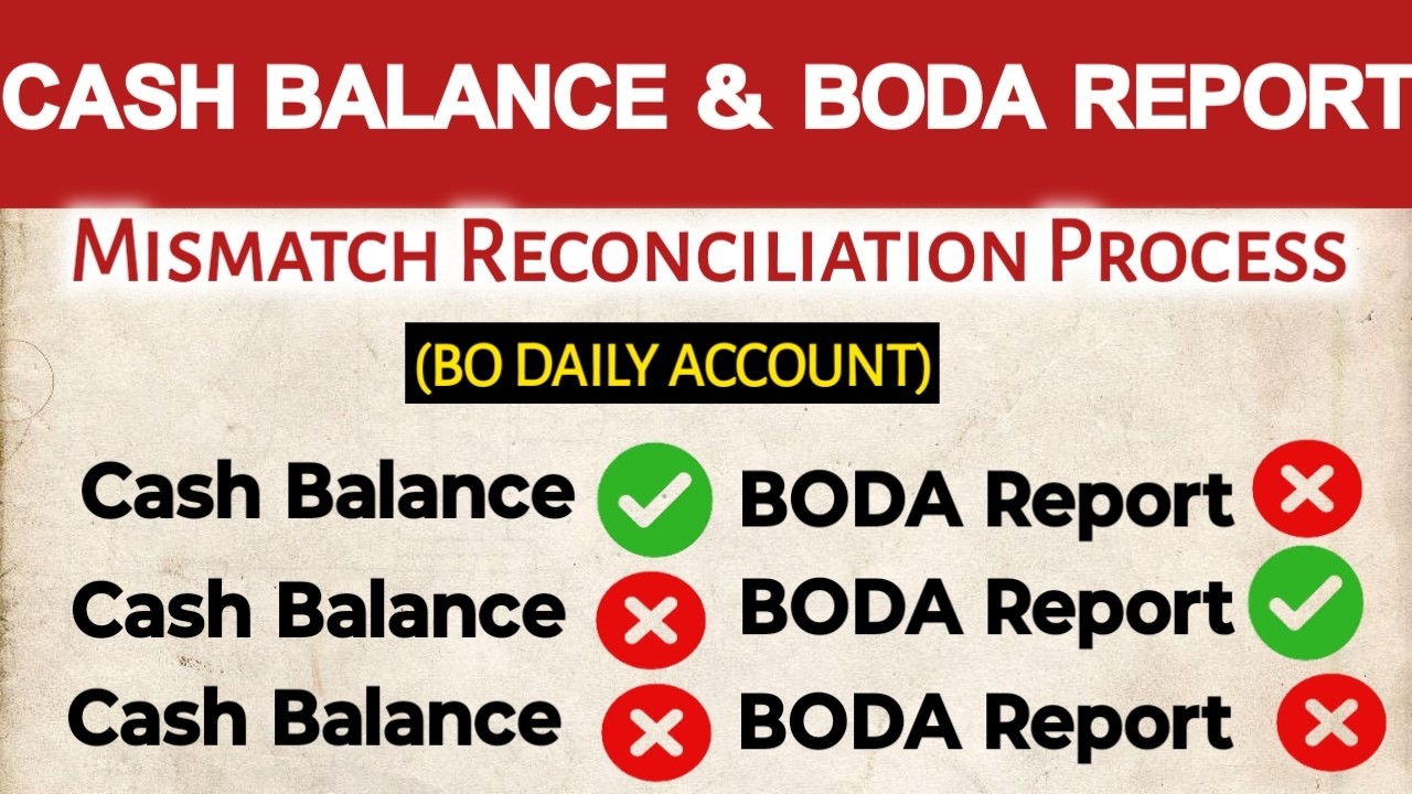 BODA Mismatch with Wallet | Wallet Adjustment with Cash Balance and BODA Report|IT2.0 Branch Office|