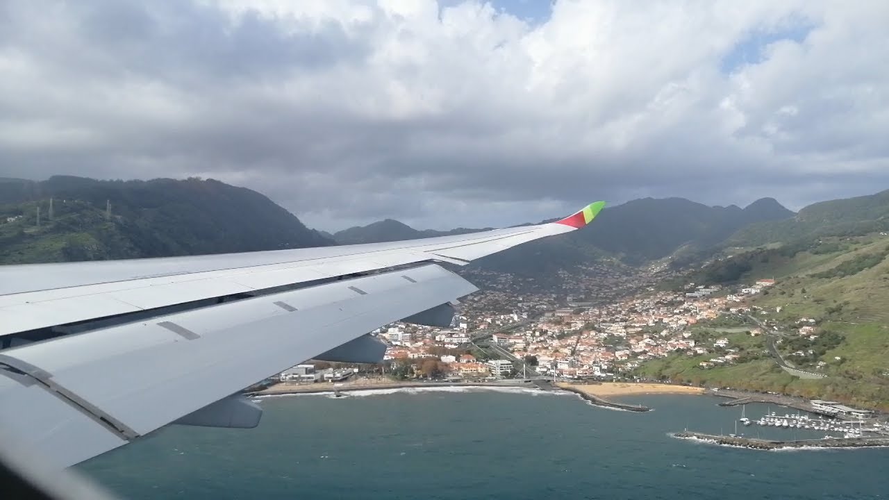 RARE!! TAP A330 NEO Wing View Landing at Madeira Airport