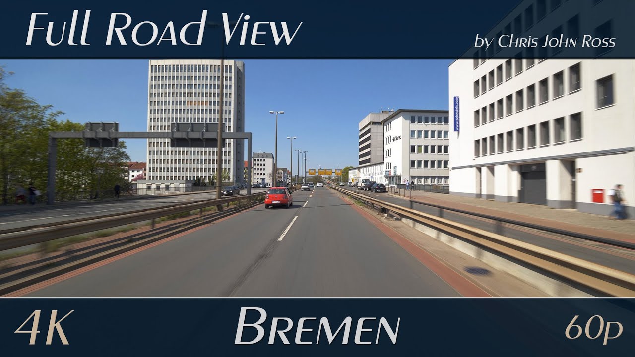 Bremen, Germany: Mitte, Walle, Findorff - Hochstraße Breitenweg, Bundesstraße (B6) - 4K (2160p/60p)