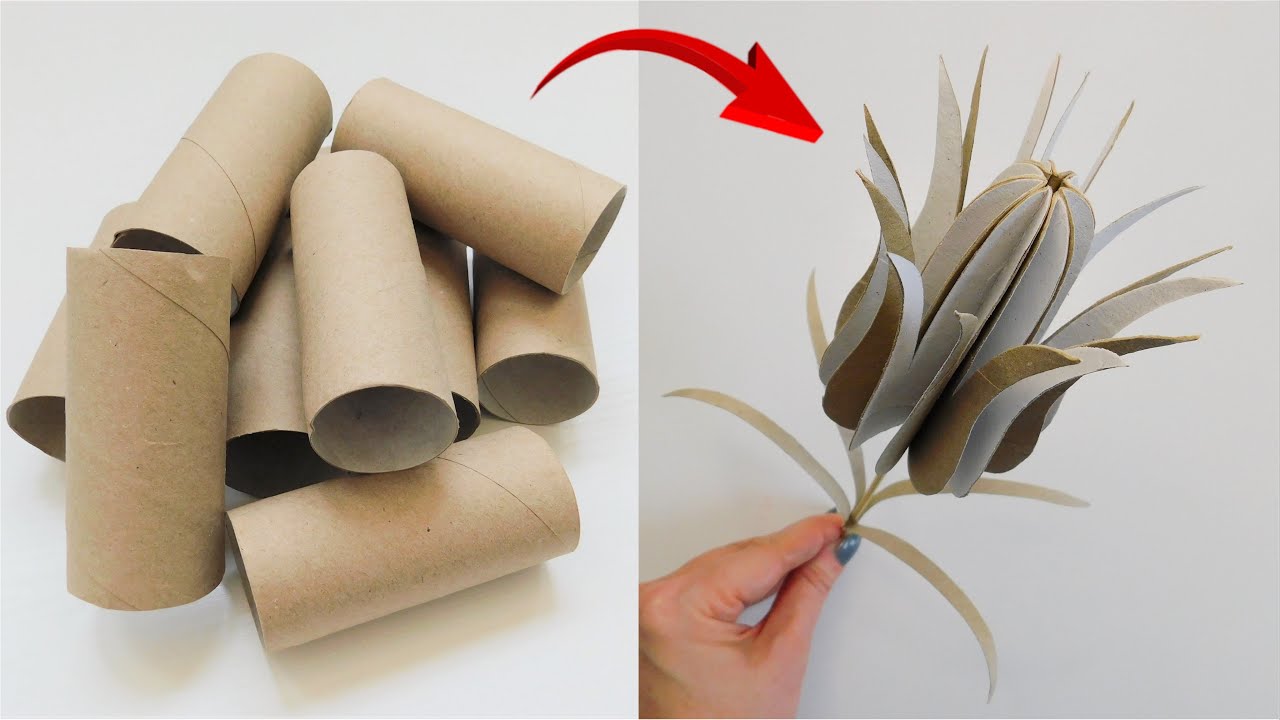 Wow! It's Amazing! I Used Toilet Paper Rolls To Make This Beautiful Flower / Unique Paper Crafts