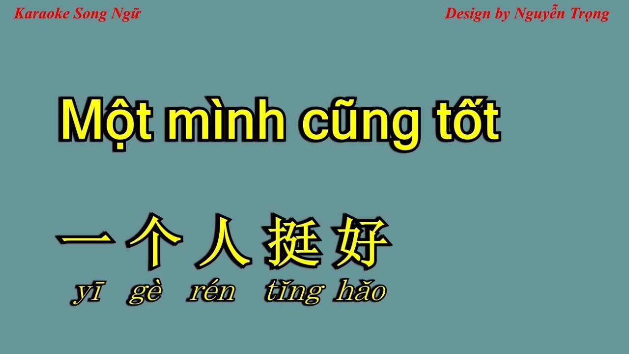 Karaoke - Một mình cũng tốt - 一个人挺好 (D Min)