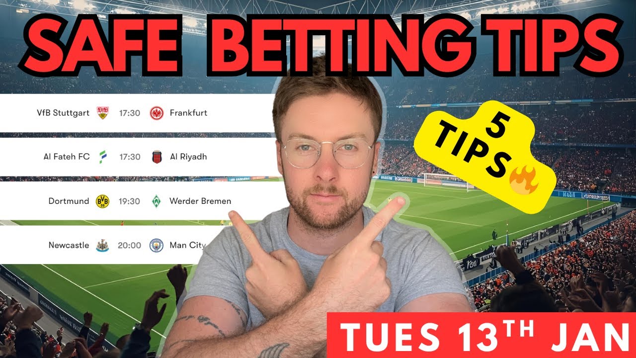 Football Betting Tips & Predictions Today | 5 Safe Picks (Tue 13th Jan) – EFL Carabao Cup and More!