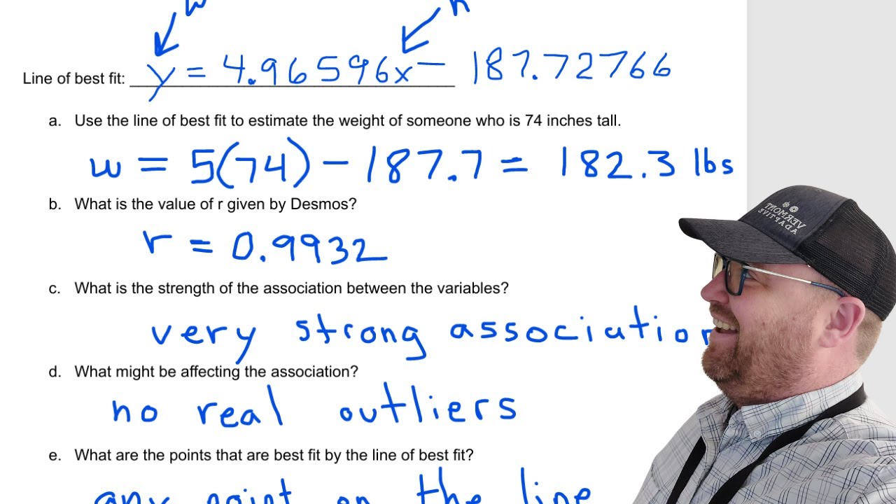 Using AI to Generate Sample Data, a Scatterplot and Line of Best Fit on Desmos