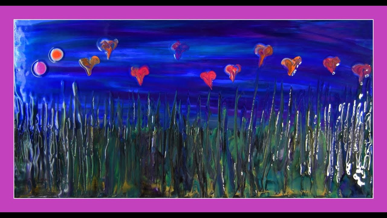#8571 Stage 1 Prizm Pour Flower Garden Sky Fluid Art 2.13.2021art therapy
