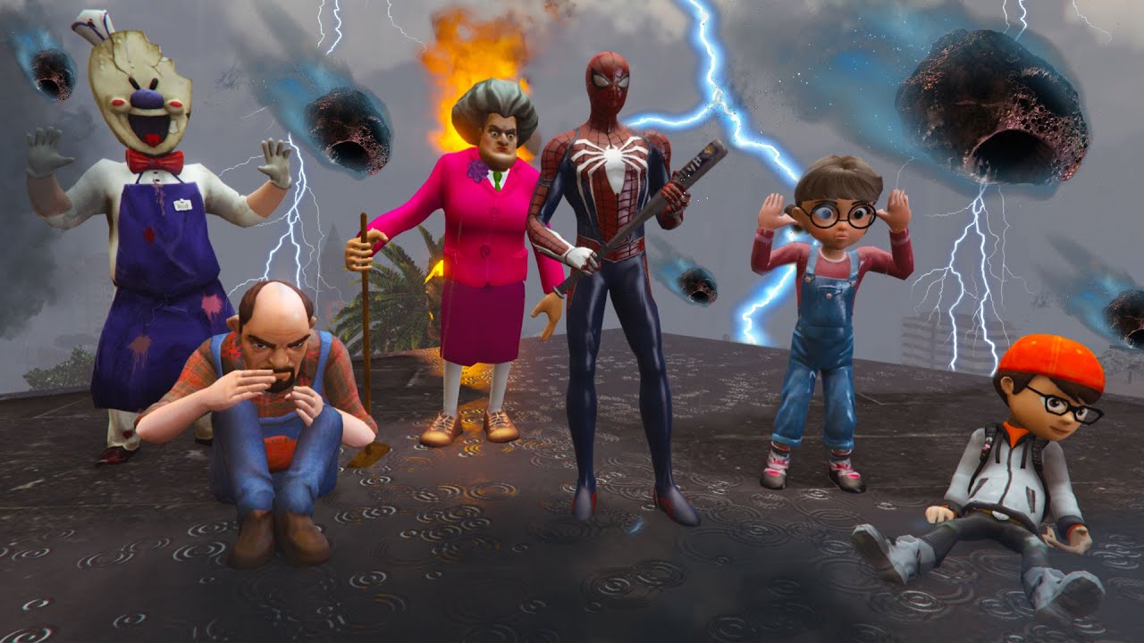 نهاية العالم المعلمة الشريرة خائفة 😱 سبايدرمان ينقد الجميع 👊🏼