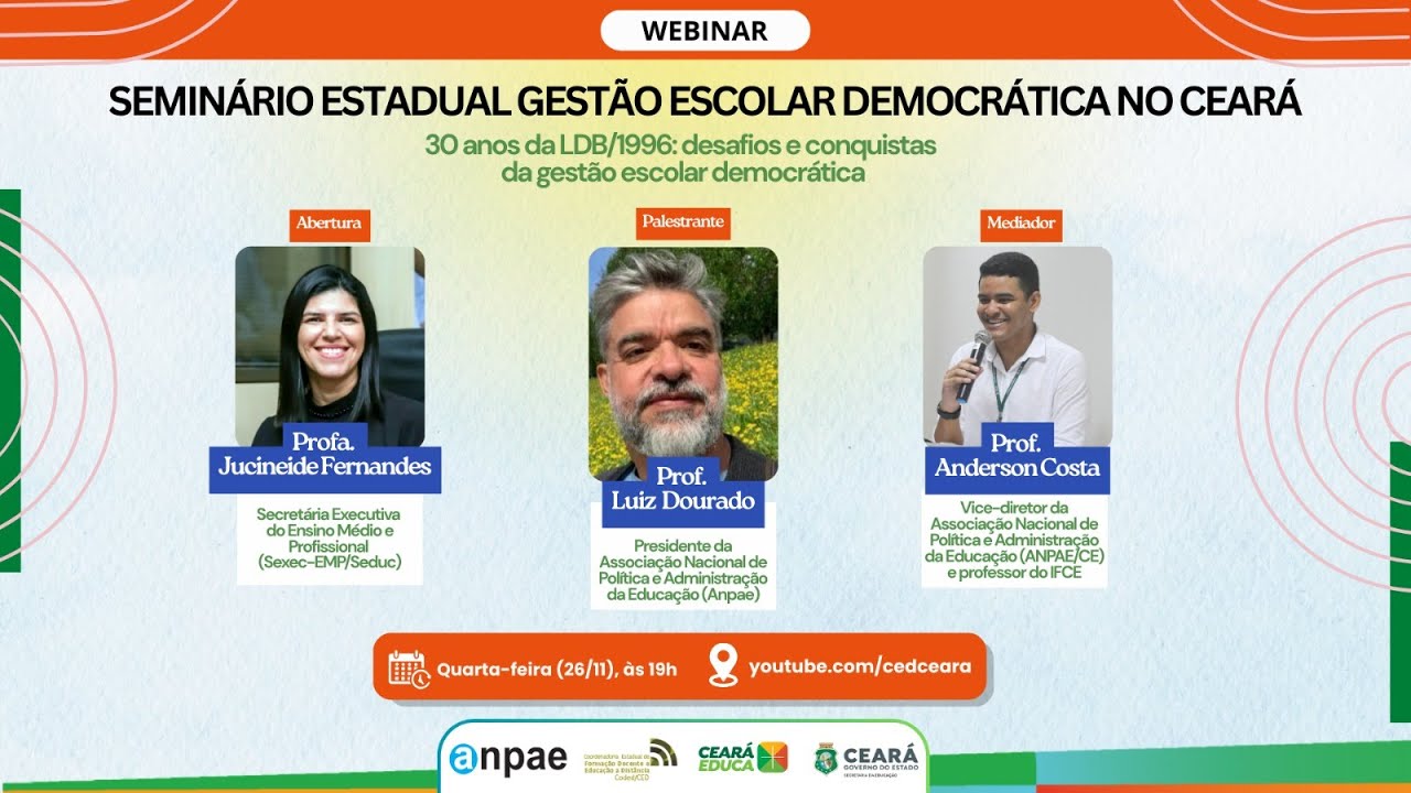 Seminário 30 anos da gestão democrática no CE.