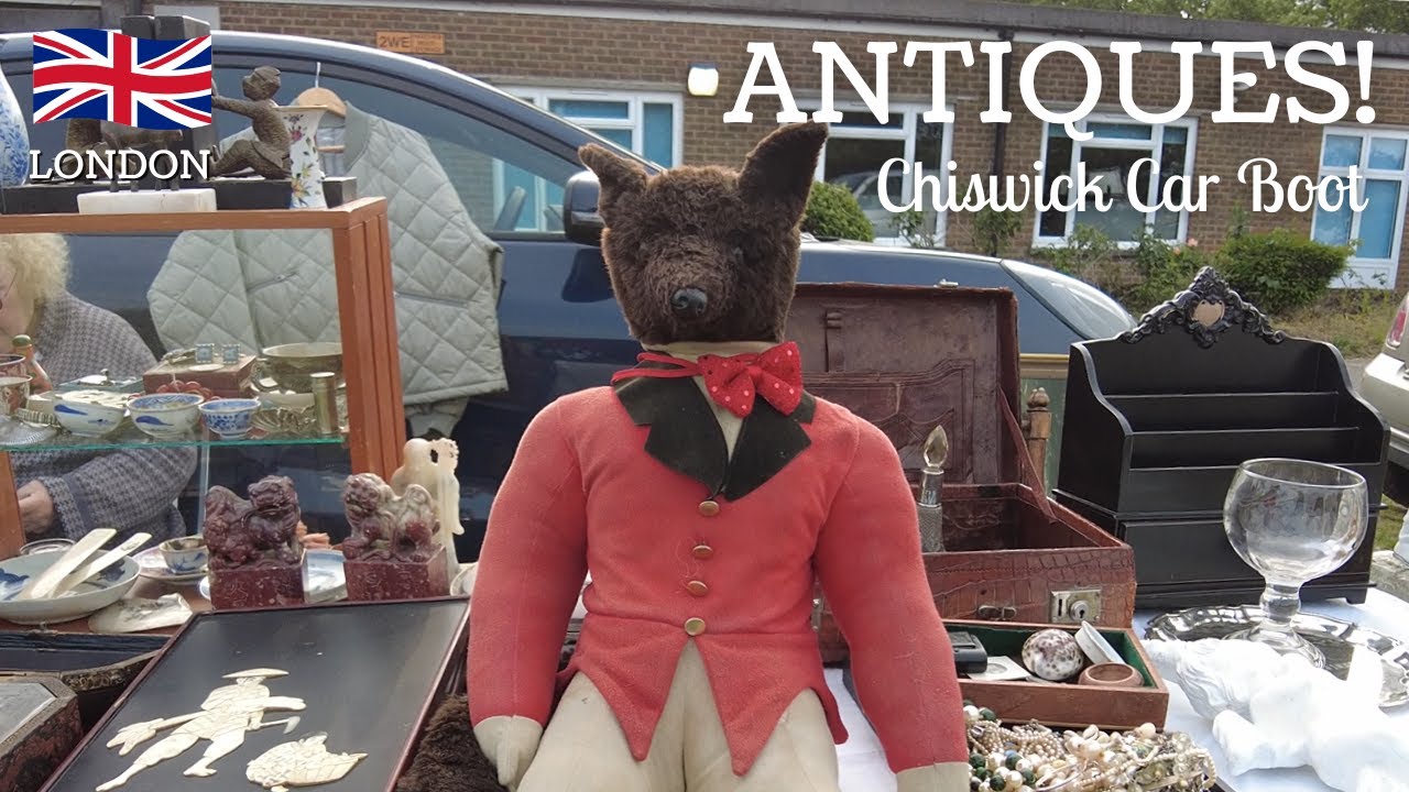 【ロンドン🇬🇧蚤の市】フランスの400年前の教会の石像、シャビーなケース、小さな古雑貨｜Chiswick Car Boot Sale｜ep.93 #antiques  #fleamarket #古道具